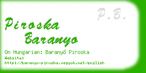 piroska baranyo business card