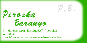 piroska baranyo business card